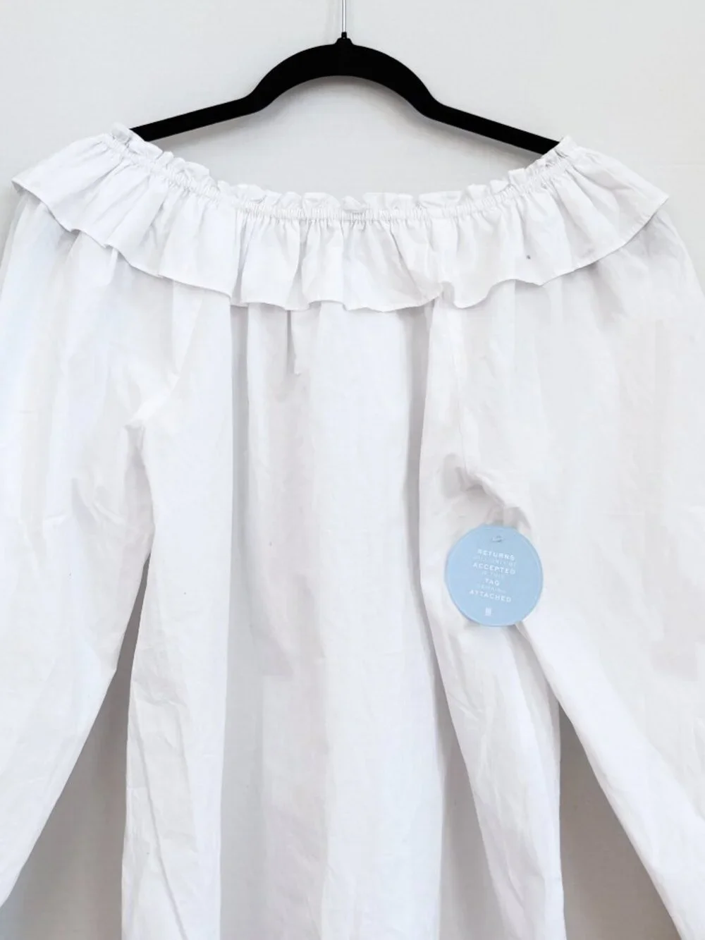 Hill House Home The Lena Top White Off Shoulder Blouse NWT S